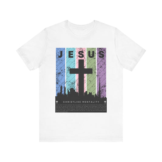 Jesus Cross Over City, Black, T-Shirt