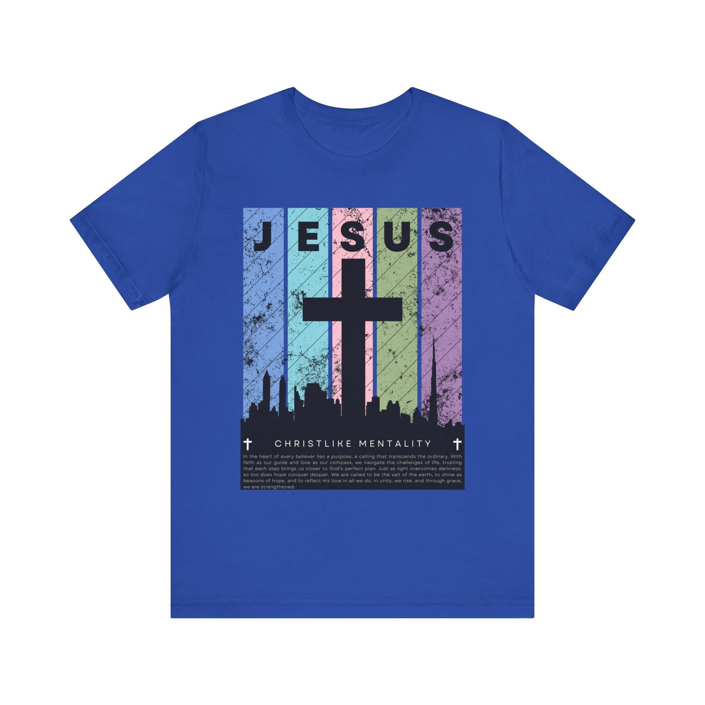 Jesus Cross Over City, Black, T-Shirt