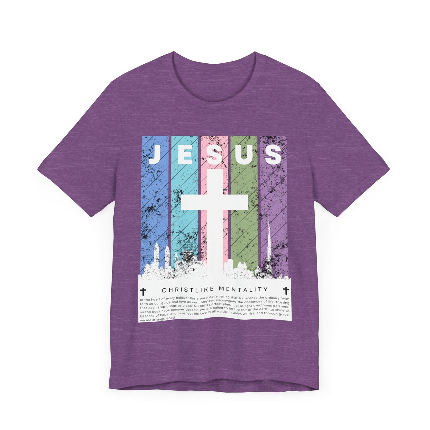 Jesus Cross Over City, White, T-Shirt