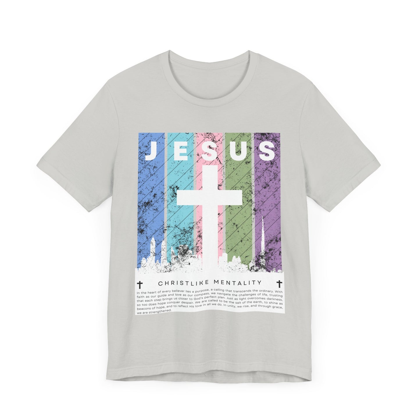 Jesus Cross Over City, White, T-Shirt