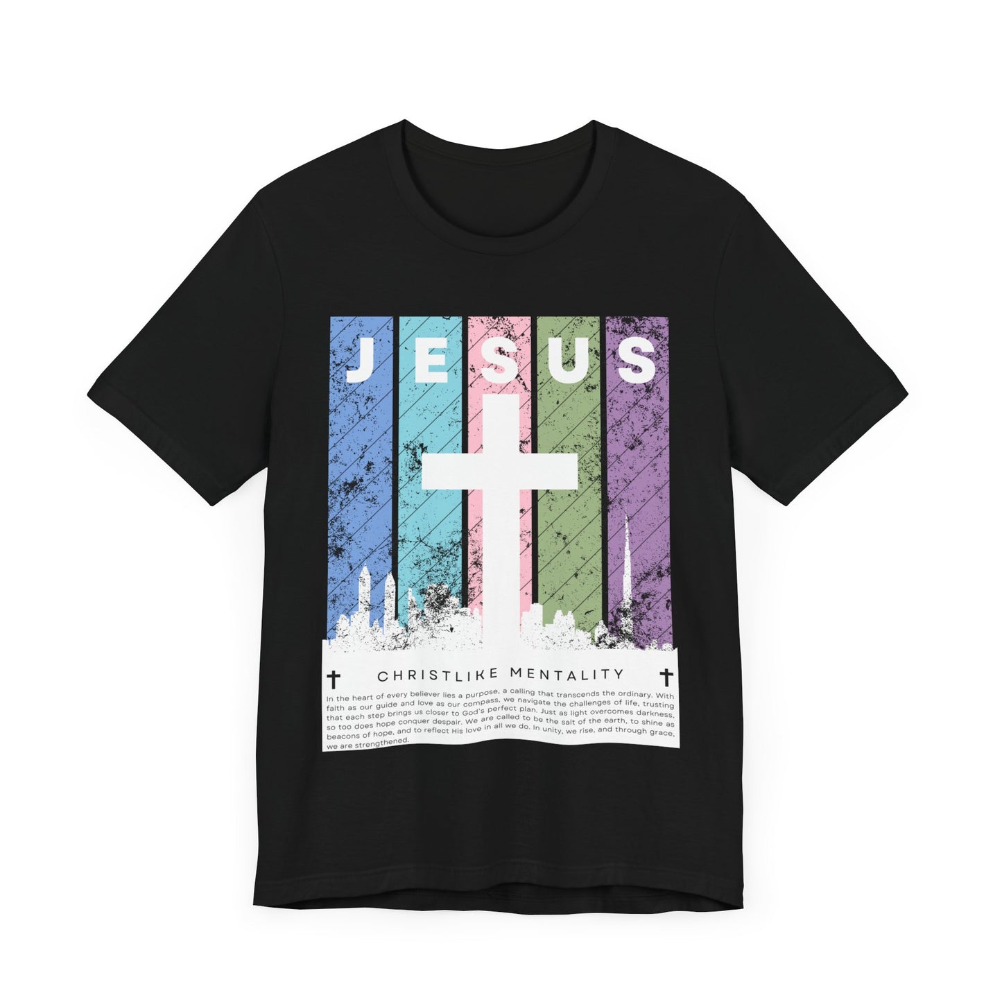 Jesus Cross Over City, White, T-Shirt