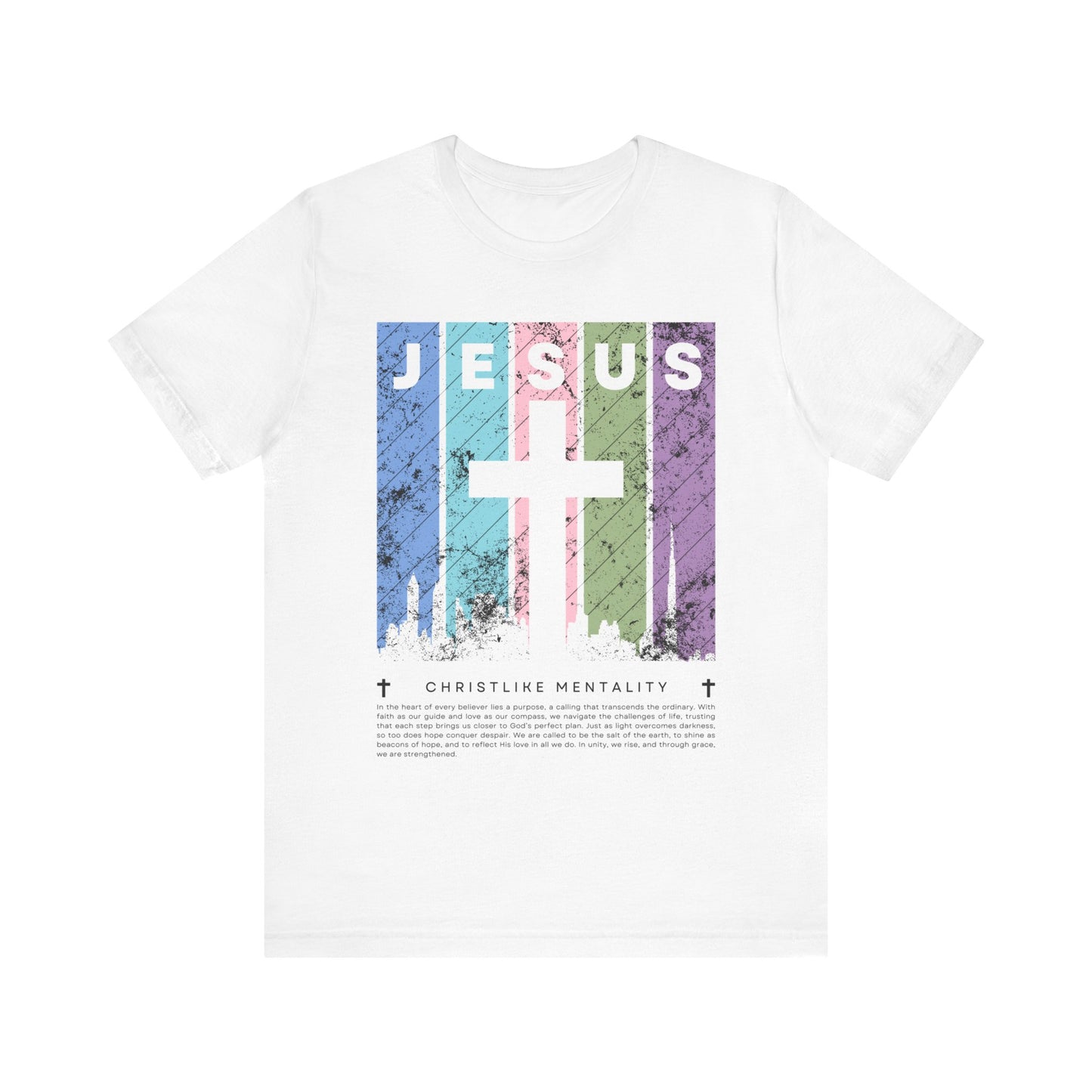 Jesus Cross Over City, White, T-Shirt