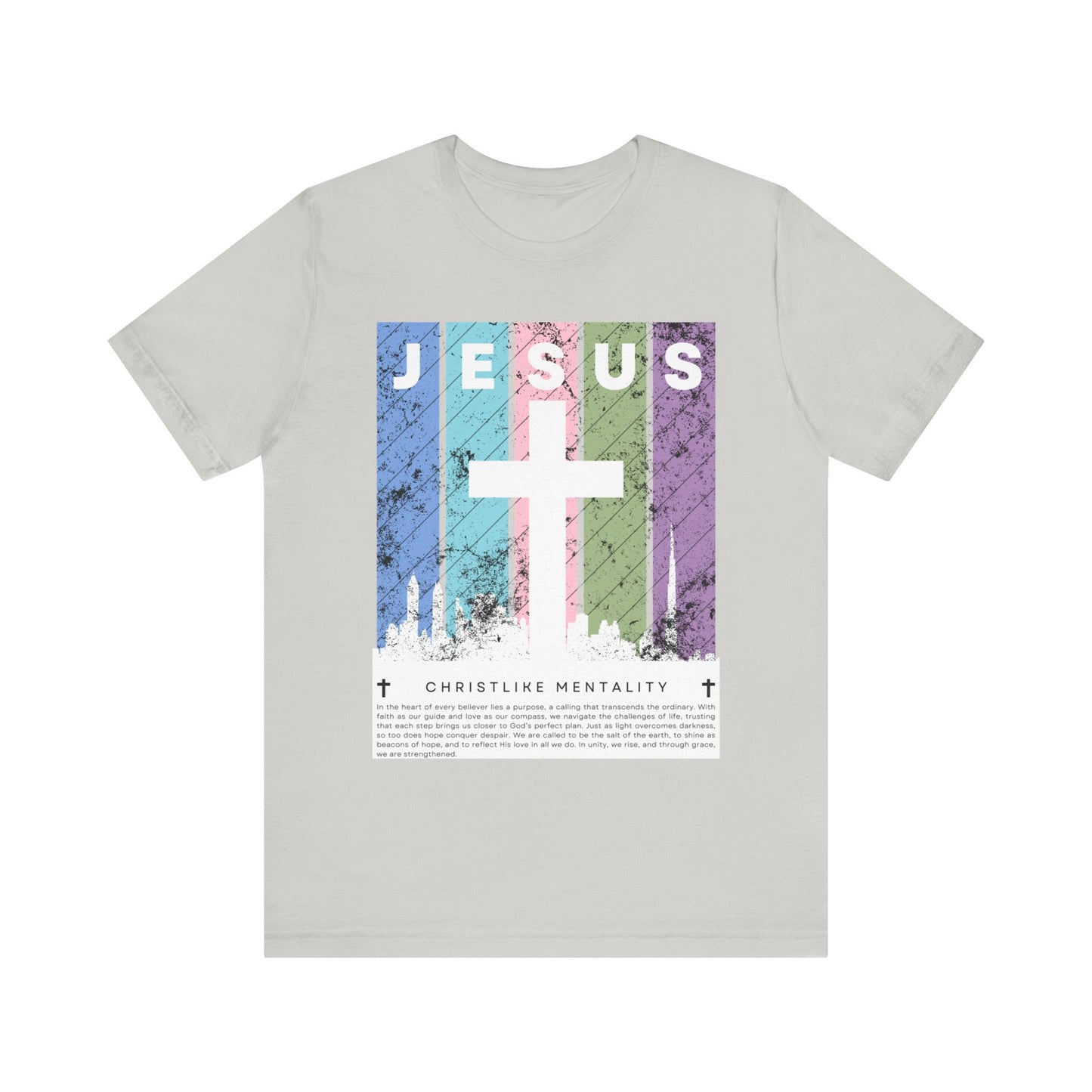 Jesus Cross Over City, White, T-Shirt