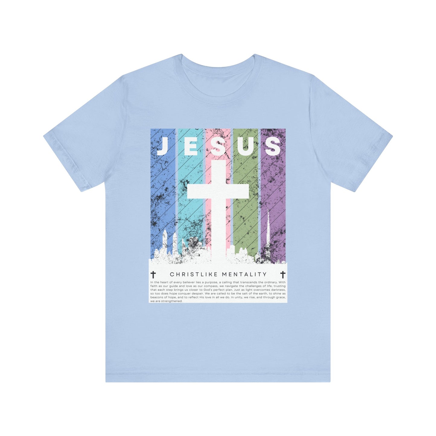 Jesus Cross Over City, White, T-Shirt