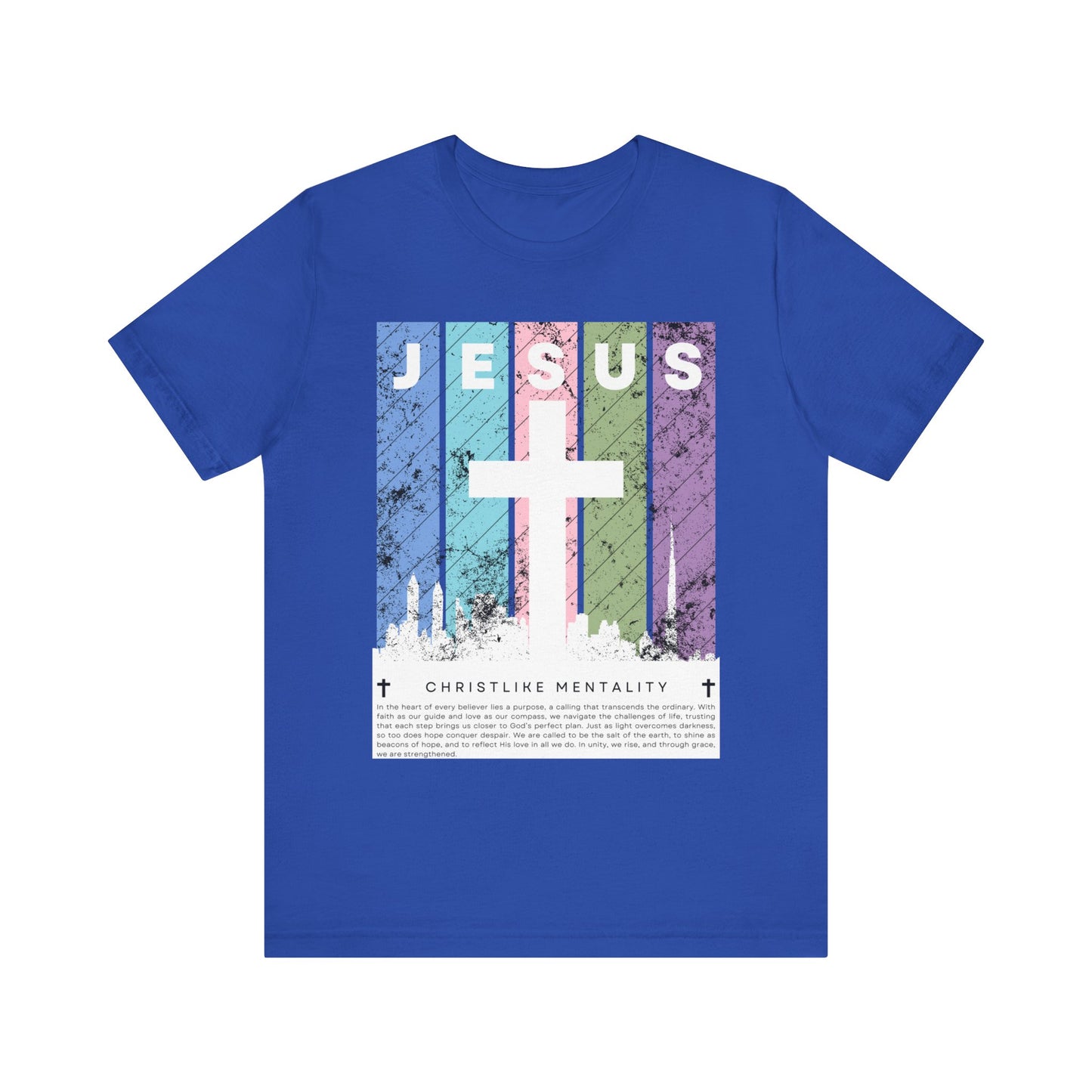 Jesus Cross Over City, White, T-Shirt