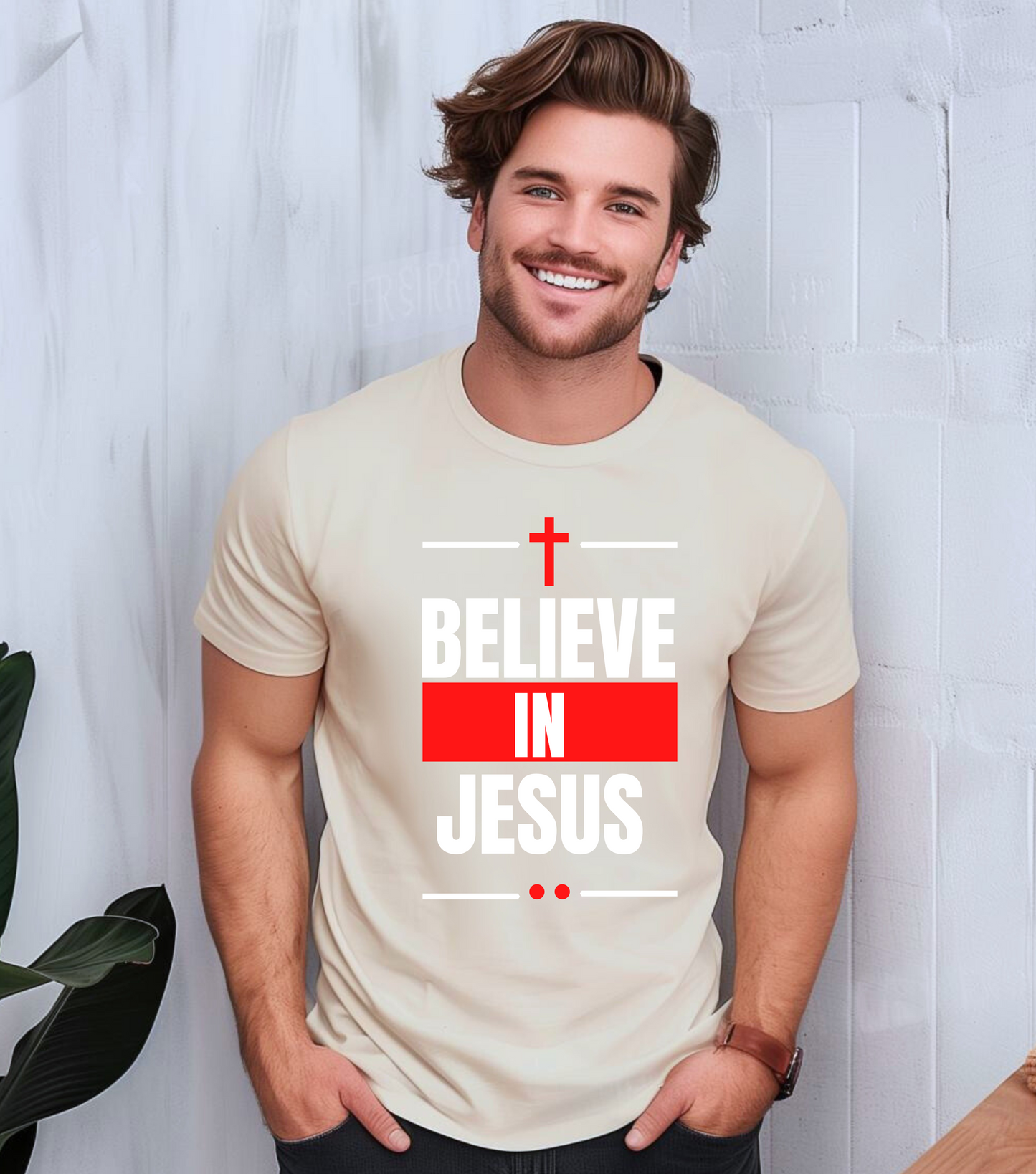 Believe In Jesus, Red, T-Shirt