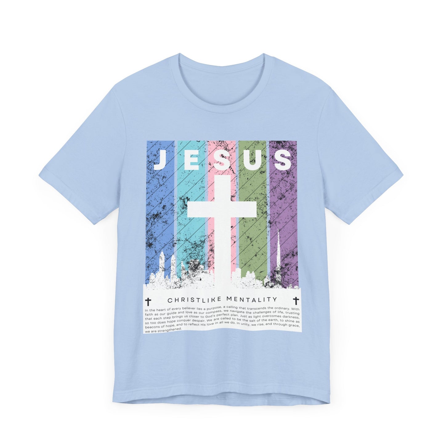 Jesus Cross Over City, White, T-Shirt