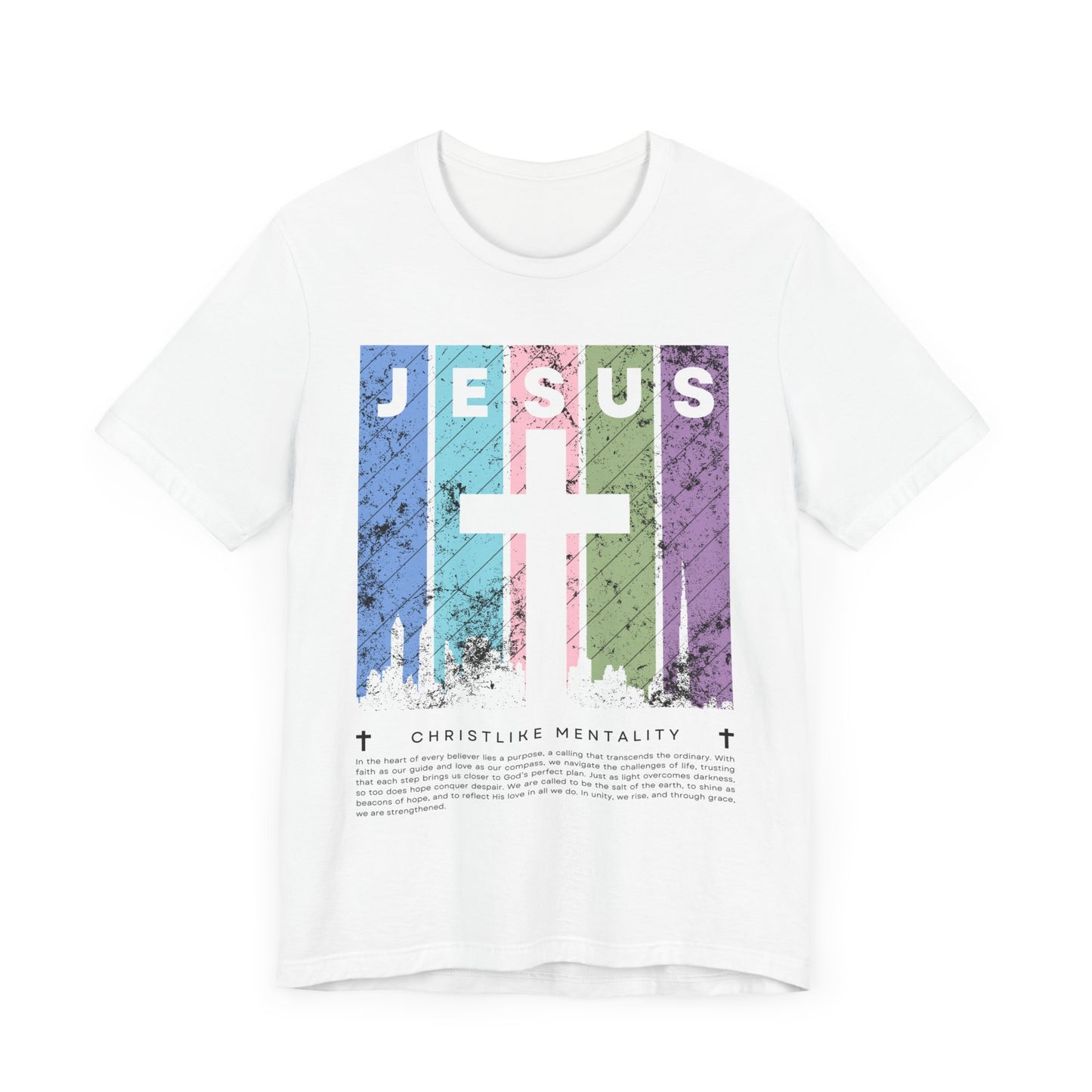 Jesus Cross Over City, White, T-Shirt