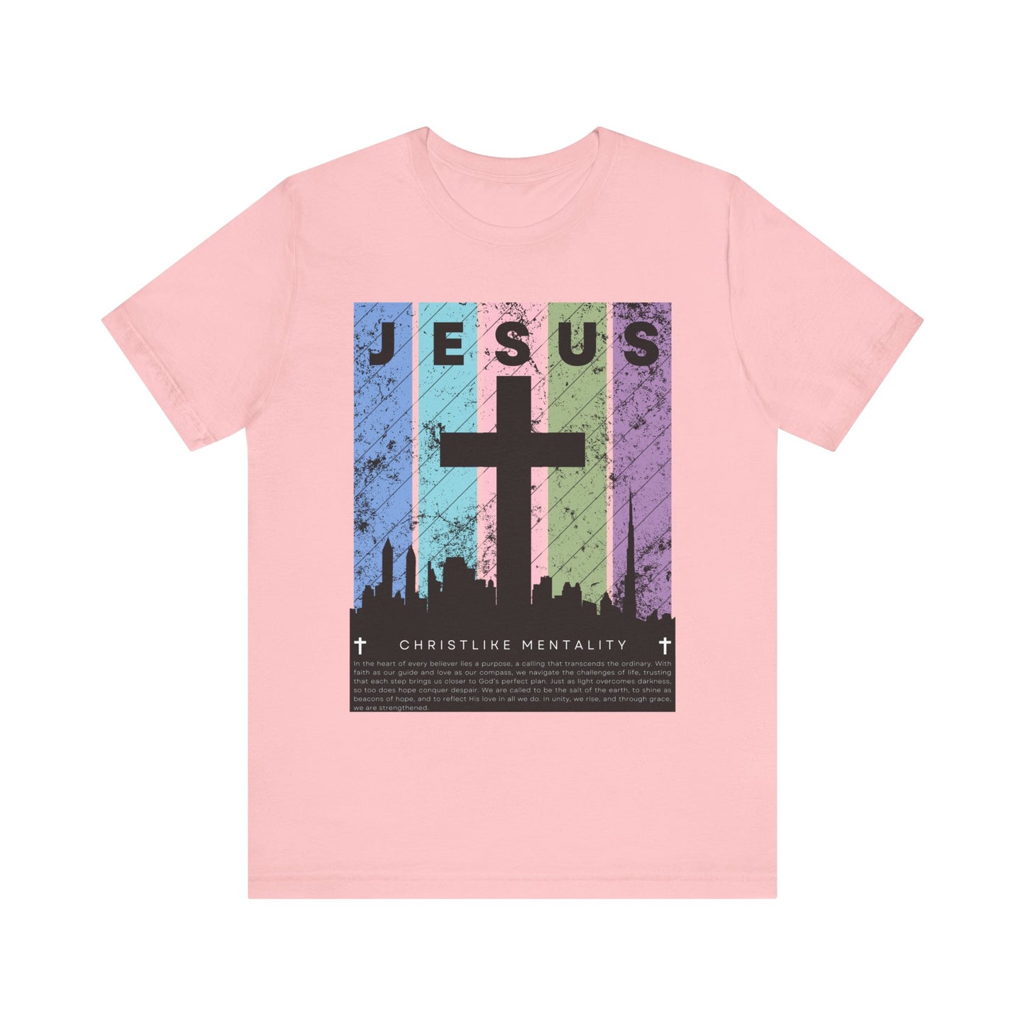 Jesus Cross Over City, Black, T-Shirt